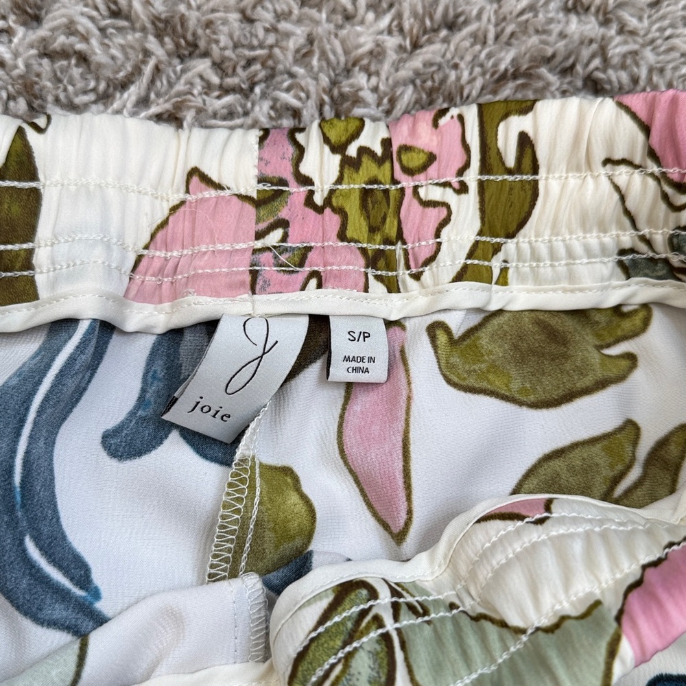 Joie Wide Leg Stretch Pants Floral Pink Green Blue size Small - Picture 4 of 9